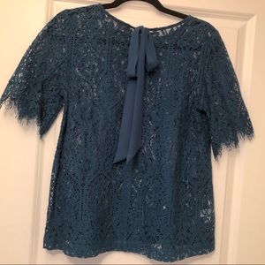 Lace emerald Ann Taylor Loft blouse